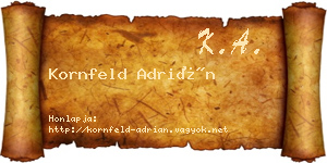 Kornfeld Adrián névjegykártya